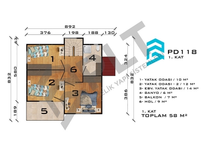 PD118 Çift Katlı Prefabrik